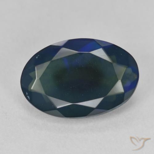 1.75ct Naturale Multicolore Opale nero, Ovale, Traslucido
