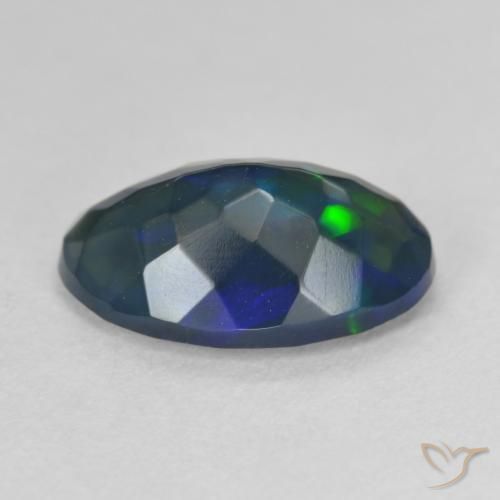 Opale nero Multicolore naturale da 1.75 ct, Ovale, Traslucido