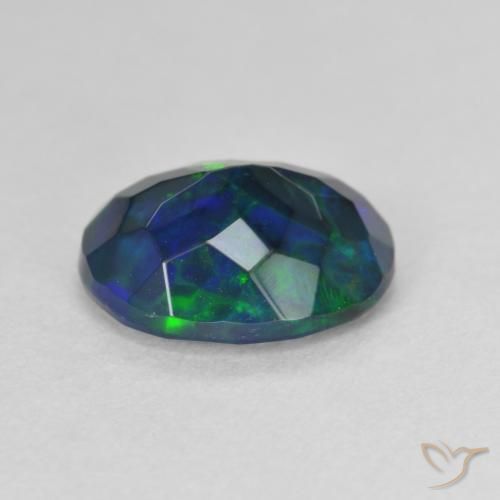 Opale nero Multicolore naturale da 1.63 ct, Ovale, Traslucido