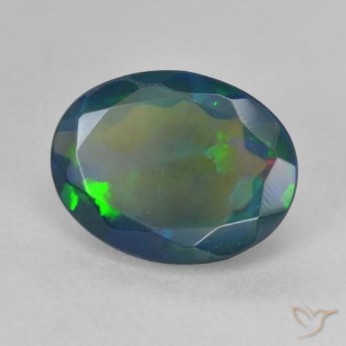 Opale nero Multicolore naturale da 2.30 ct, Ovale, Traslucido