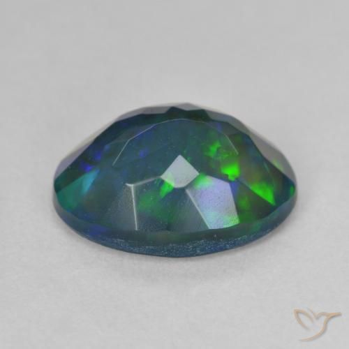 Opale nero Multicolore naturale da 2.30 ct, Ovale, Traslucido