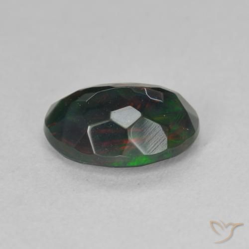 Opale nero Multicolore naturale da 1.19 ct, Ovale, Traslucido
