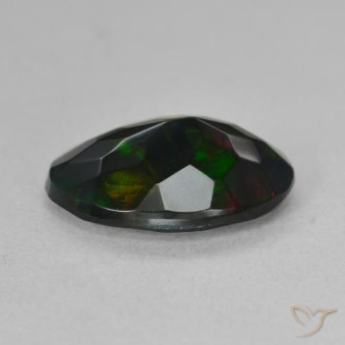 Opale nero Multicolore naturale da 1.44 ct, Ovale, Traslucido