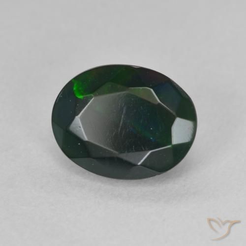 Opale nero Multicolore naturale da 1.17 ct, Ovale, Traslucido