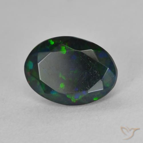 Opale nero Multicolore naturale da 1.18 ct, Ovale, Traslucido
