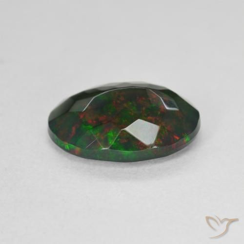 Opale nero Multicolore naturale da 2.07 ct, Ovale, Traslucido