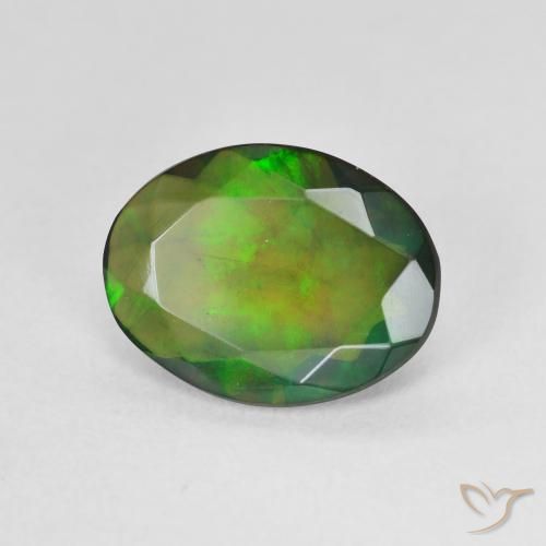 Opale nero Multicolore naturale da 1.90 ct, Ovale, Traslucido