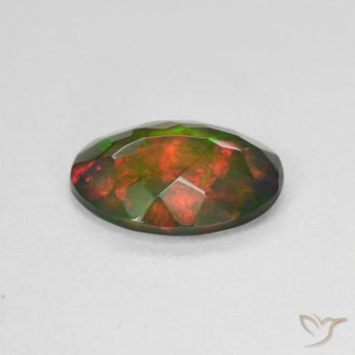 Opale nero Multicolore naturale da 1.90 ct, Ovale, Traslucido
