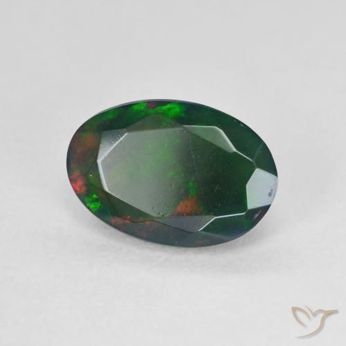 Opale nero Multicolore naturale da 1.66 ct, Ovale, Traslucido