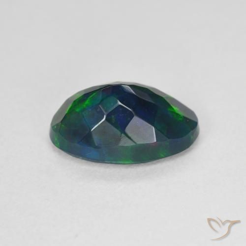 Opale nero Multicolore naturale da 1.66 ct, Ovale, Traslucido