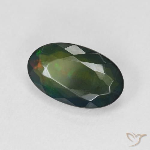 Opale nero Multicolore naturale da 2.10 ct, Ovale, Traslucido