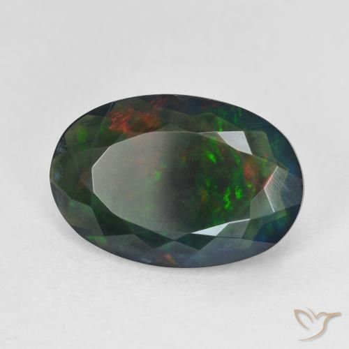 Opale nero Multicolore naturale da 3.76 ct, Ovale, Traslucido