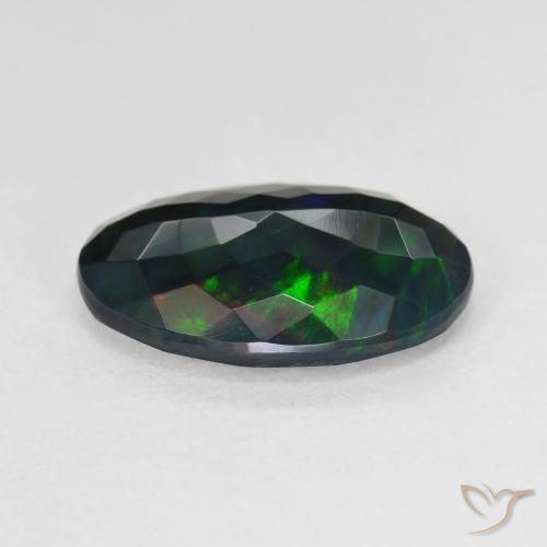 Opale nero Multicolore naturale da 3.76 ct, Ovale, Traslucido
