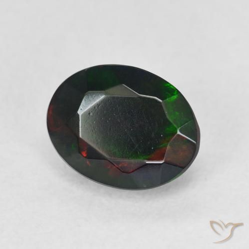 Opale nero Multicolore naturale da 1.12 ct, Ovale, Traslucido