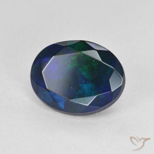 Opale nero Multicolore naturale da 1.66 ct, Ovale, Traslucido
