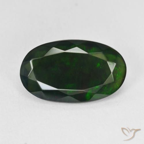 3.33ct Naturale Multicolore Opale nero, Ovale, Traslucido