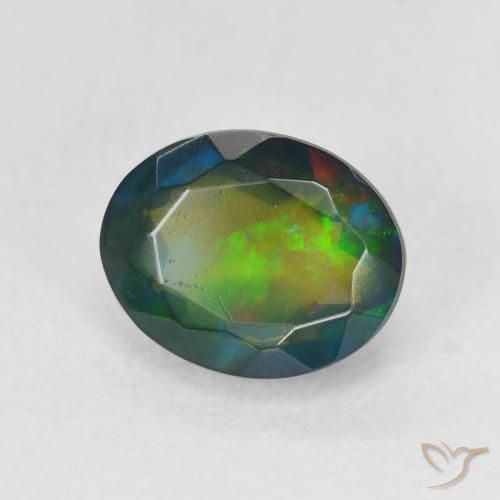 Opale nero Multicolore naturale da 1.60 ct, Ovale, Traslucido