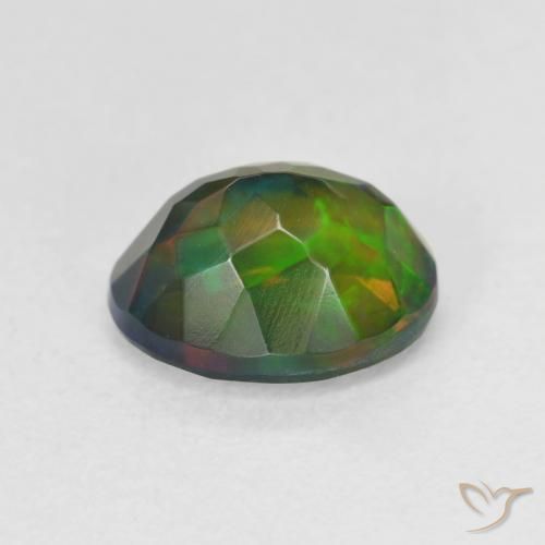 Opale nero Multicolore naturale da 1.60 ct, Ovale, Traslucido