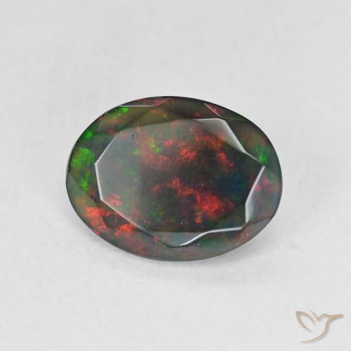Opale nero Multicolore naturale da 1.16 ct, Ovale, Traslucido