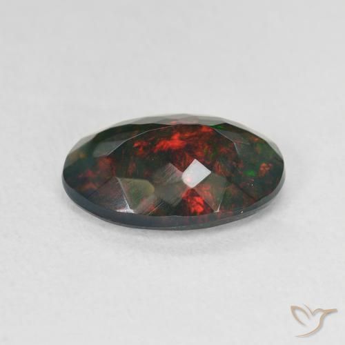 Opale nero Multicolore naturale da 1.74 ct, Ovale, Traslucido