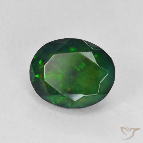 Opale nero Multicolore naturale da 1.38 ct, Ovale, Traslucido