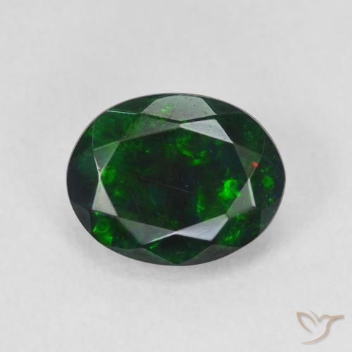 1.55ct Naturale Multicolore Opale nero, Ovale, Traslucido