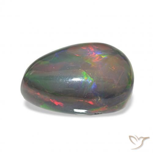 Opale nero Multicolore naturale da 6.78 ct, Forma a pera, Opaco