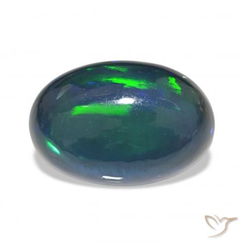 11.03ct Multicolore Opale nero, Ovale, Opaco