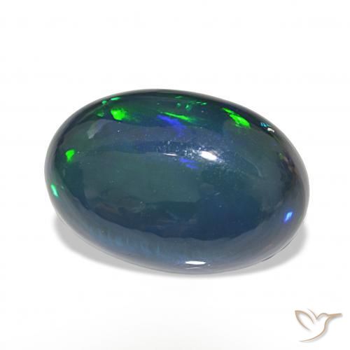 Opale nero Multicolore naturale da 11.03 ct, Ovale, Opaco