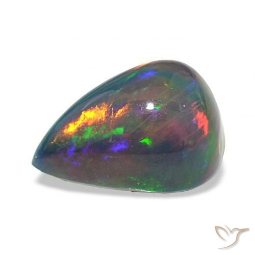 Opale nero Multicolore naturale da 7.46 ct, Forma a pera, Opaco