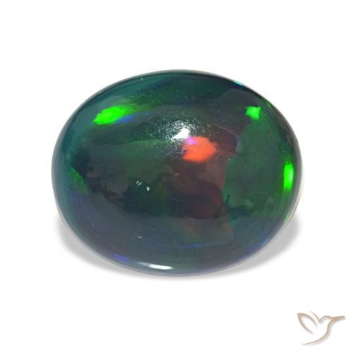 8.10ct Multicolore Opale nero, Ovale, Opaco