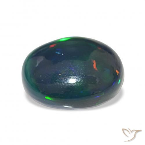Opale nero Multicolore naturale da 8.10 ct, Ovale, Opaco
