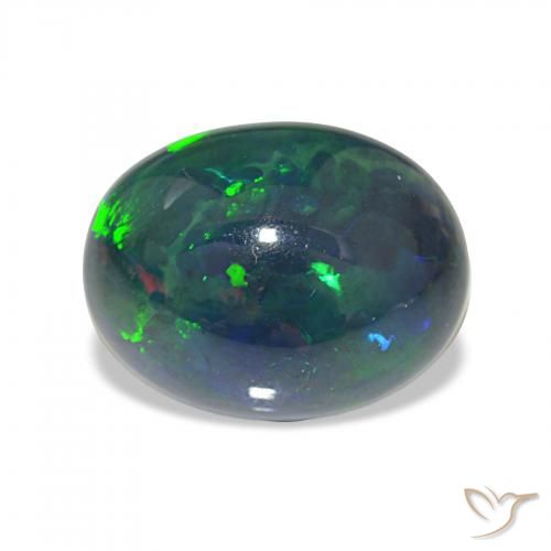 4.03ct Multicolore Opale nero, Ovale, Opaco