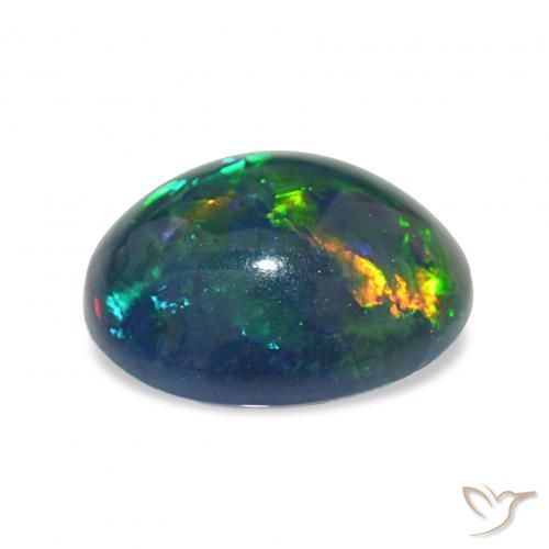 Opale nero Multicolore naturale da 4.03 ct, Ovale, Opaco