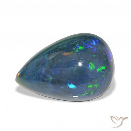 9.45ct Multicolore Opale nero, Forma a pera, Opaco