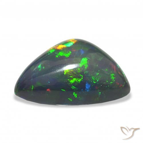 Opale nero Multicolore naturale da 9.16 ct, Taglio trillion, Opaco