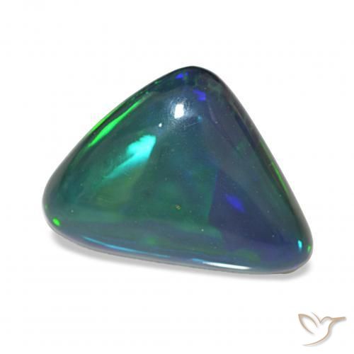 Opale nero Multicolore naturale da 6.92 ct, Taglio trillion, Opaco