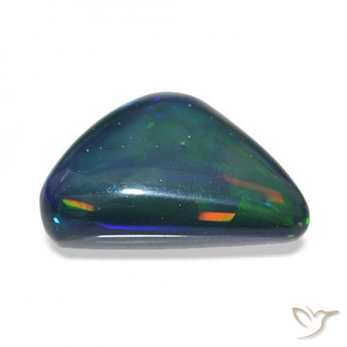 Opale nero Multicolore naturale da 6.92 ct, Taglio trillion, Opaco