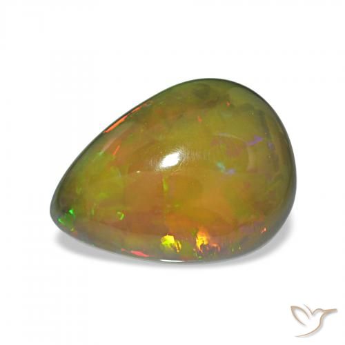 6.70ct Multicolore Opale nero, Forma a pera, Opaco