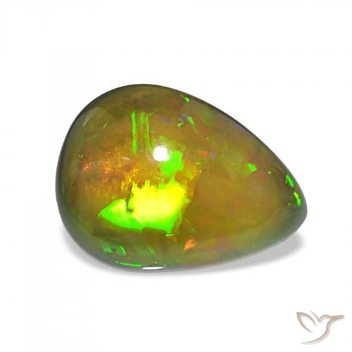 Opale nero Multicolore naturale da 6.70 ct, Forma a pera, Opaco