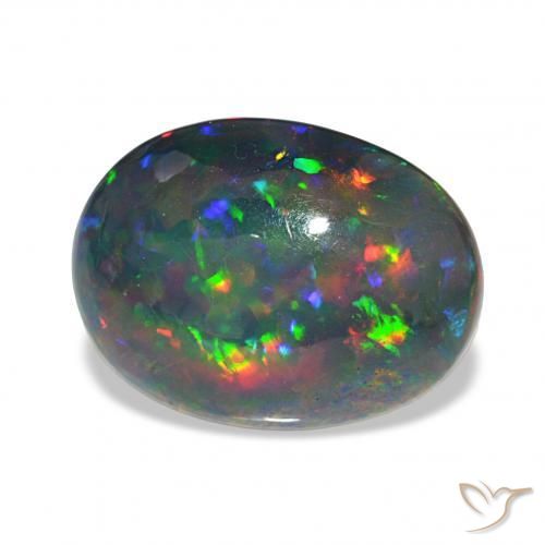 Opale nero Multicolore naturale da 7.80 ct, Ovale, Opaco