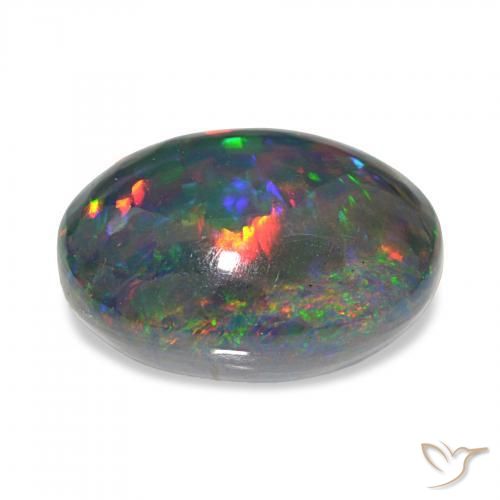 Opale nero Multicolore naturale da 7.80 ct, Ovale, Opaco