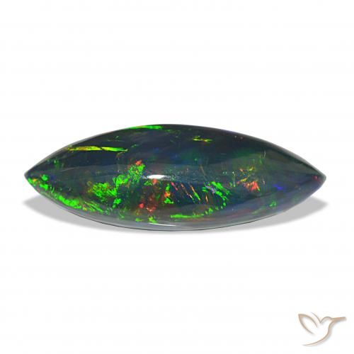 11.33ct Multicolore Opale nero, Taglio marquise, Opaco
