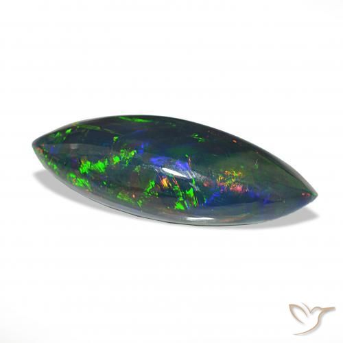 Opale nero Multicolore naturale da 11.33 ct, Taglio marquise, Opaco
