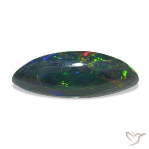 Opale nero Multicolore naturale da 11.33 ct, Taglio marquise, Opaco