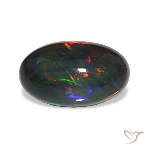 4.80ct Multicolore Opale nero, Ovale, Opaco