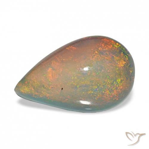 3.98ct Multicolore Opale nero, Forma a pera, Opaco