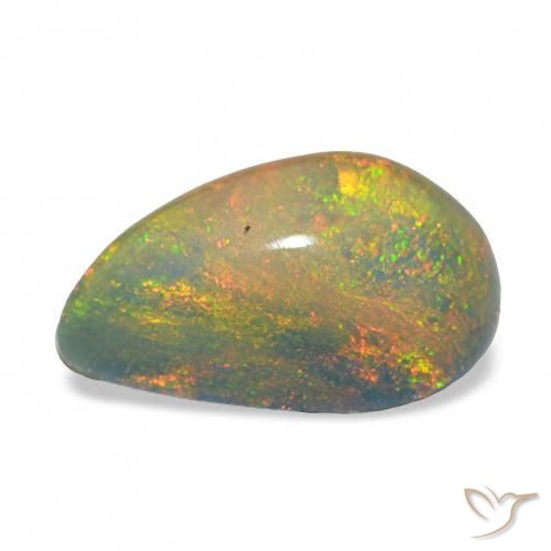 Opale nero Multicolore naturale da 3.98 ct, Forma a pera, Opaco
