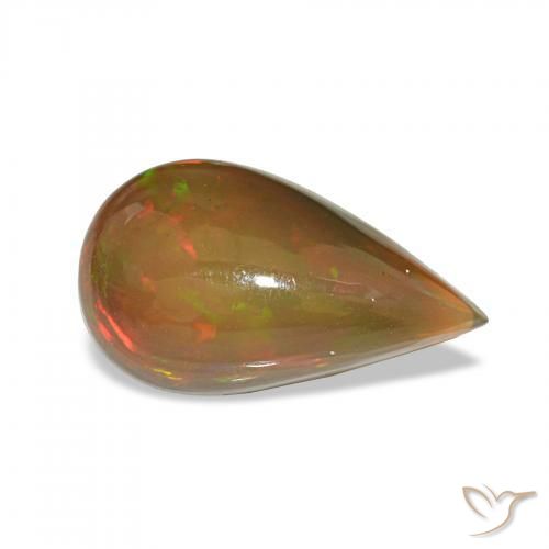 Opale nero Multicolore naturale da 4.12 ct, Forma a pera, Opaco