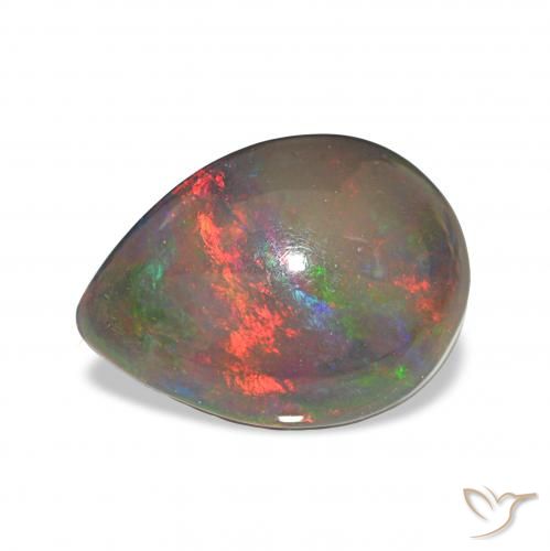 2.65ct Multicolore Opale nero, Forma a pera, Opaco
